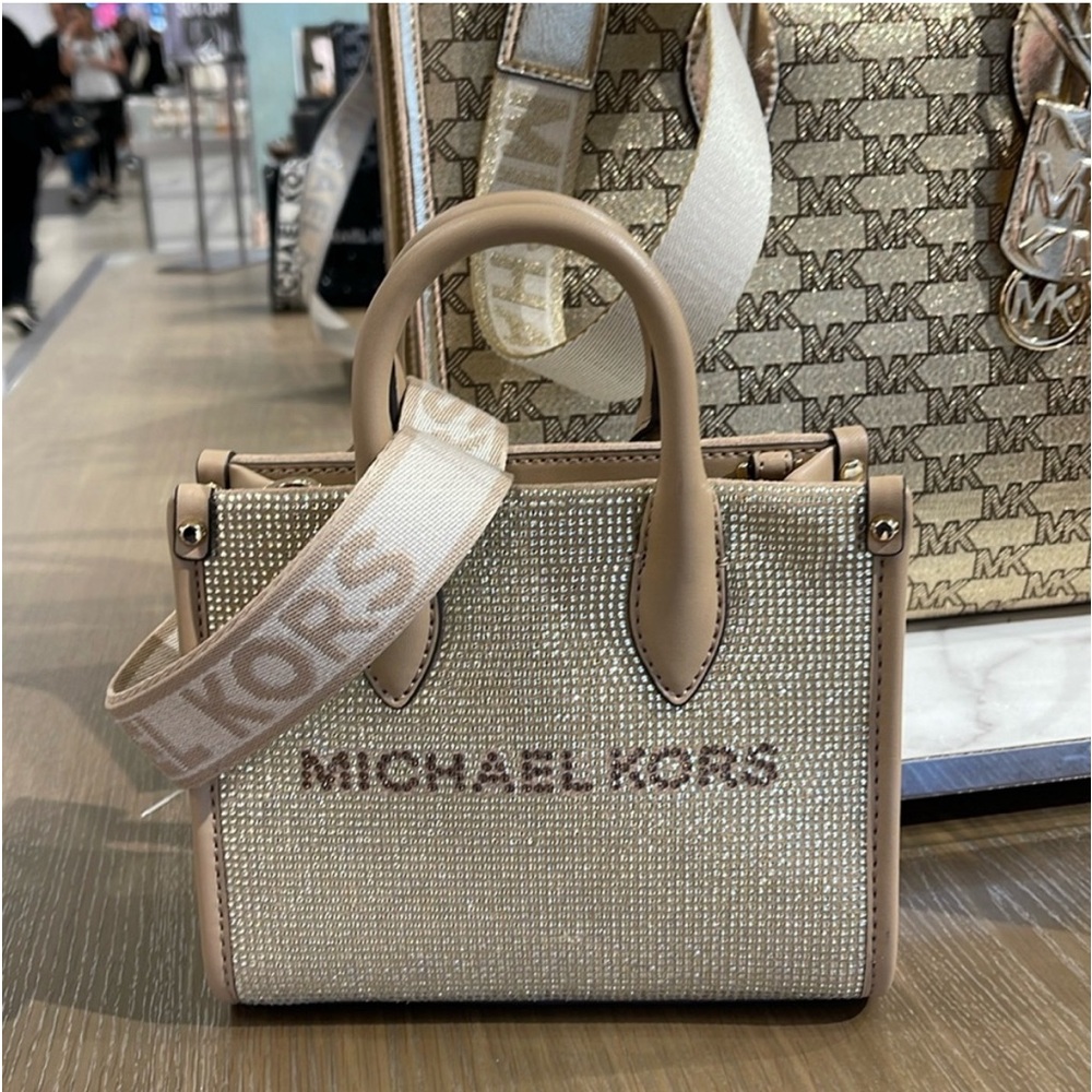 Rhinestone gold Micheal kors crossbody purse never used